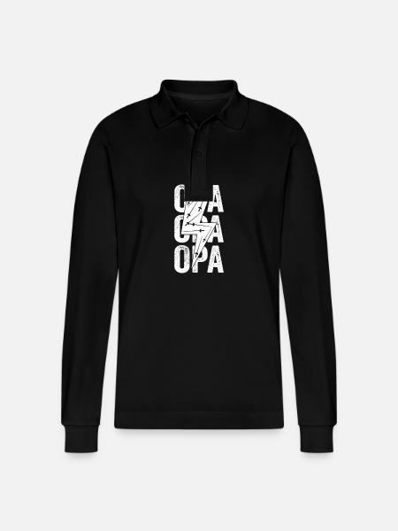 Fencer Grandpa Fencing - Stanley/Stella Organic Unisex Long-Sleeved Polo Shirt Prepster - black