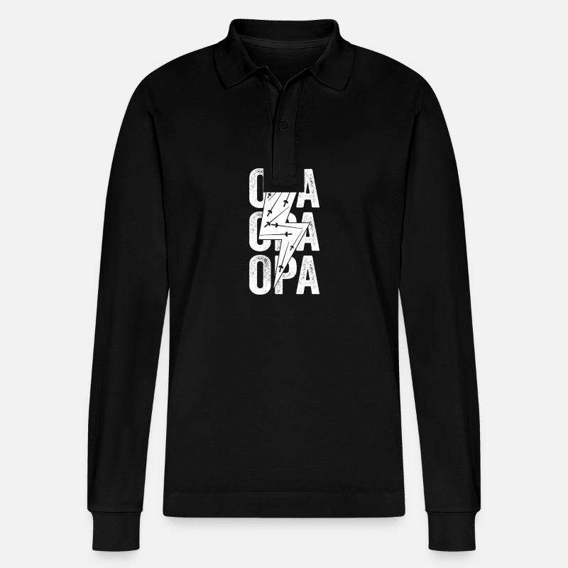 Fechter Opa Fechten - Stanley/Stella Unisex Bio-Langarm-Poloshirt Prepster - Schwarz