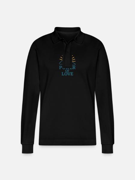 Kærlighedens kraft: Solen over skyerne - Stanley/Stella Prepster økologisk unisex langærmet poloshirt - sort