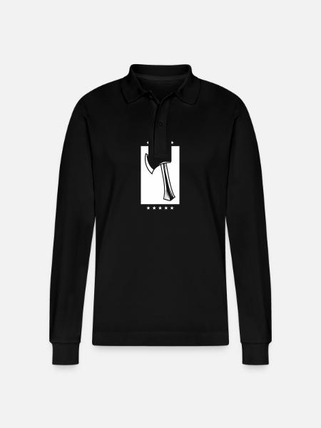 Axt Icon - Stanley/Stella Unisex Bio-Langarm-Poloshirt Prepster - Schwarz