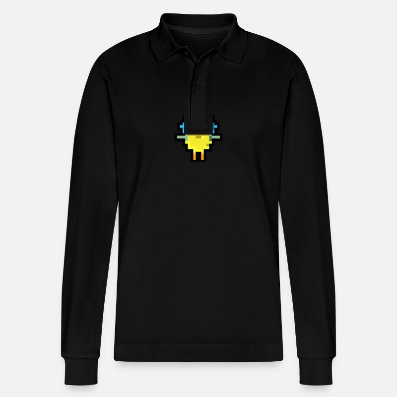 Pixel Bird - Stanley/Stella Unisex Bio-Langarm-Poloshirt Prepster - Schwarz
