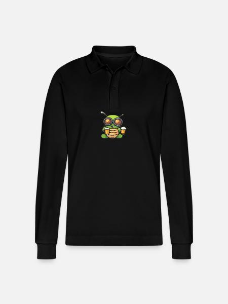 Wurm Après Ski Beer - Stanley/Stella Organic Unisex Long-Sleeved Polo Shirt Prepster - black