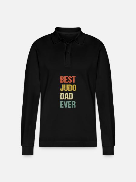 Best Judo Dad Ever - Stanley/Stella Organic Unisex Long-Sleeved Polo Shirt Prepster - black