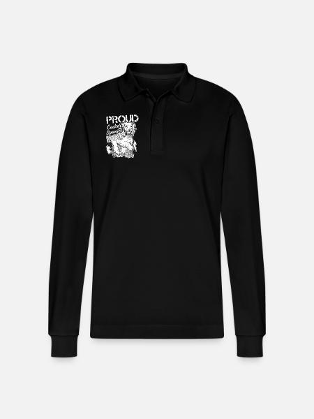 Proud Cocker Spaniel Mom - Stanley/Stella Organic Unisex Long-Sleeved Polo Shirt Prepster - black