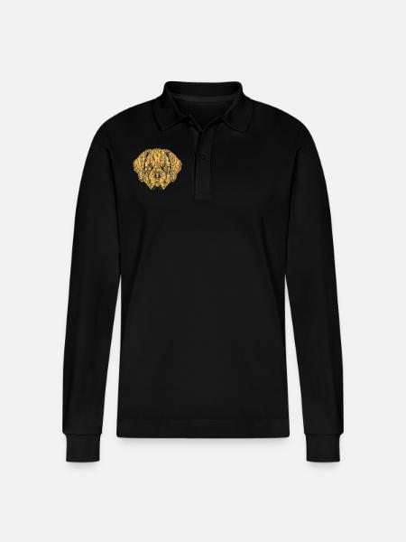 Saint Bernard Geometric - Stanley/Stella Organic Unisex Long-Sleeved Polo Shirt Prepster - black