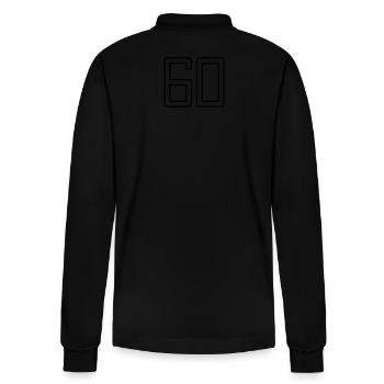 Number 60 (University Style) - Stanley/Stella Organic Unisex Long-Sleeved Polo Shirt Prepster - black - Back - Anna (173cm)