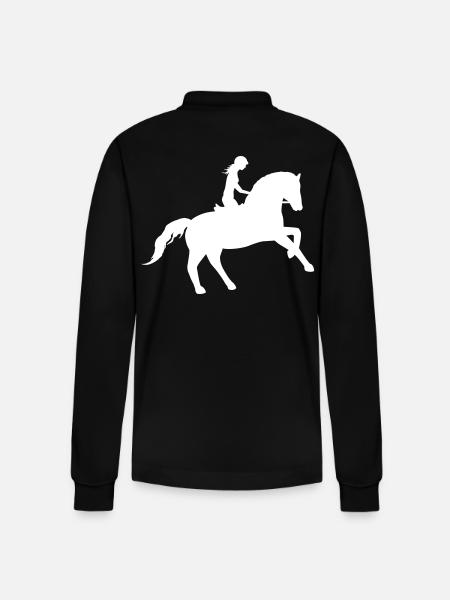 Equestrian elegance - Stanley/Stella Organic Unisex Long-Sleeved Polo Shirt Prepster - black