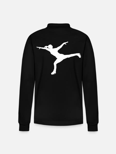 Dynamic pose on runners - Stanley/Stella Organic Unisex Long-Sleeved Polo Shirt Prepster - black