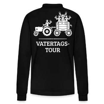 Vatertagstour Trecker Bierfass (Vatertag / White) - Stanley/Stella Unisex Bio-Langarm-Poloshirt Prepster - Schwarz - Hinten - Anna (173cm)