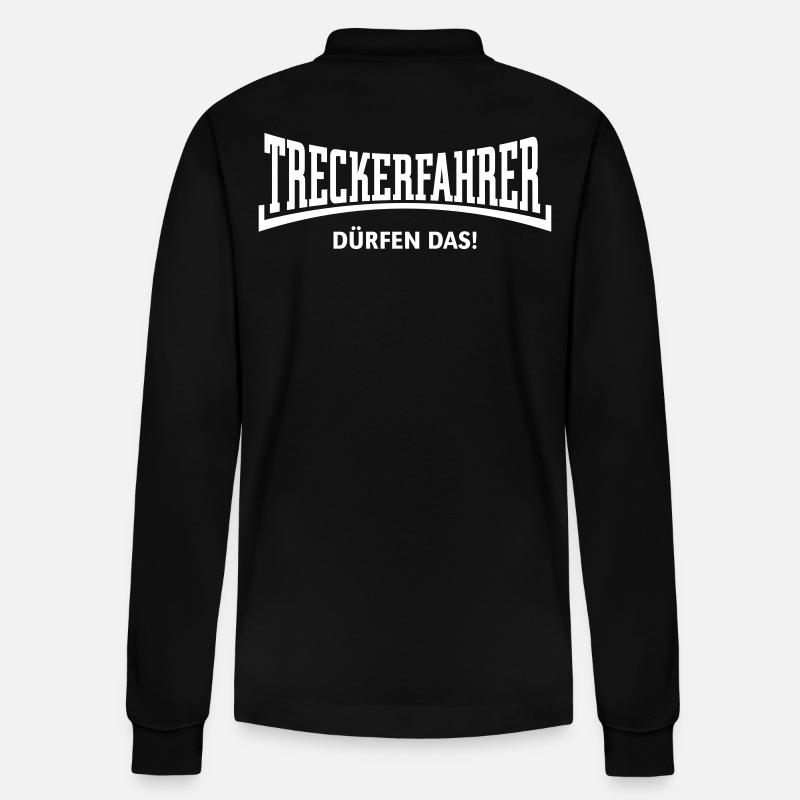 Treckerfahrer Dürfen Das! Trecker Traktor Konkav W - Stanley/Stella Unisex Bio-Langarm-Poloshirt Prepster - Schwarz