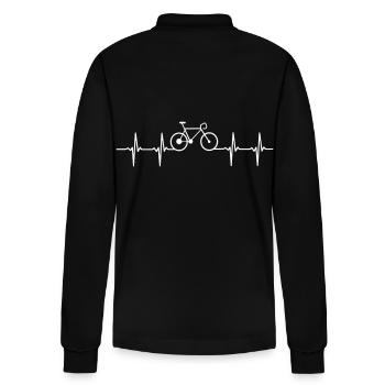 Lustige fahrrad shirt design - Stanley/Stella Unisex Bio-Langarm-Poloshirt Prepster - Schwarz - Hinten - Anna (173cm)