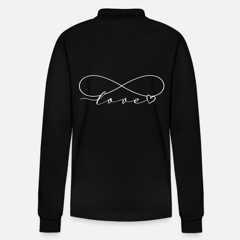 Love Infinity Symbol - Stanley/Stella Unisex Bio-Langarm-Poloshirt Prepster - Schwarz
