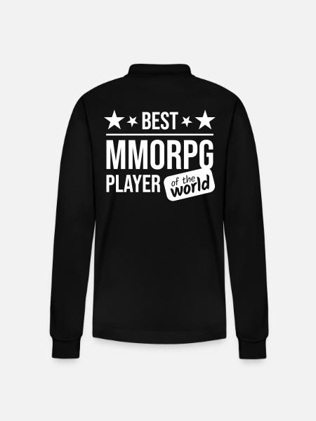 MMORPG Player Gifts - Stanley/Stella Organic Unisex Long-Sleeved Polo Shirt Prepster - black