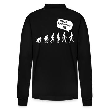 Die Evolution eines Stalkers - Stanley/Stella Unisex Bio-Langarm-Poloshirt Prepster - Schwarz - Hinten - Anna (173cm)