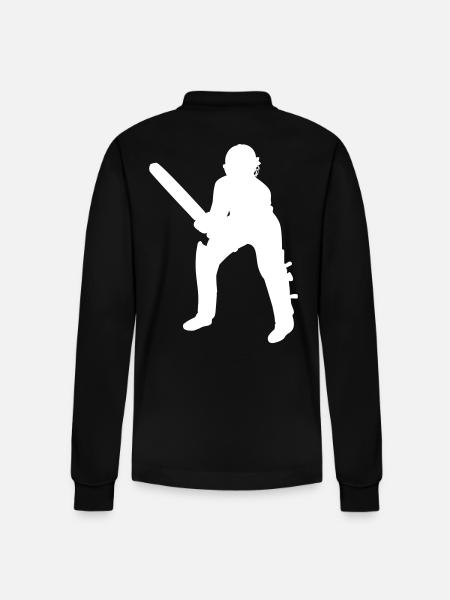 Cricket Batsman Batter - Stanley/Stella Organic Unisex Long-Sleeved Polo Shirt Prepster - black