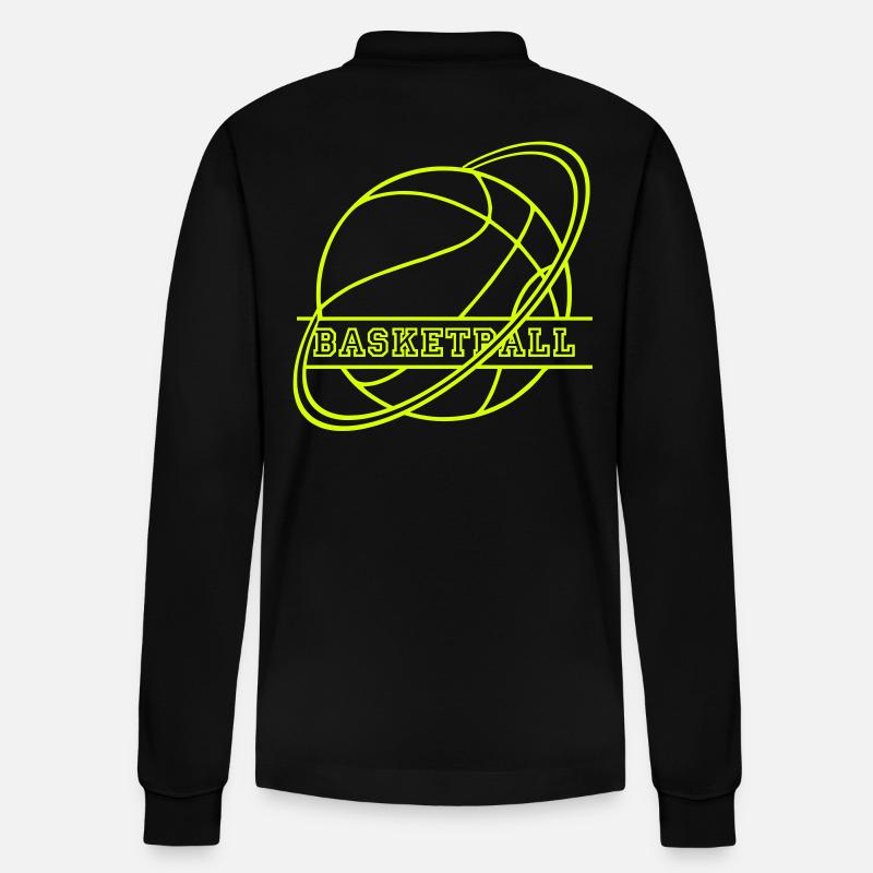 basketball - Stanley/Stella Unisex Bio-Langarm-Poloshirt Prepster - Schwarz