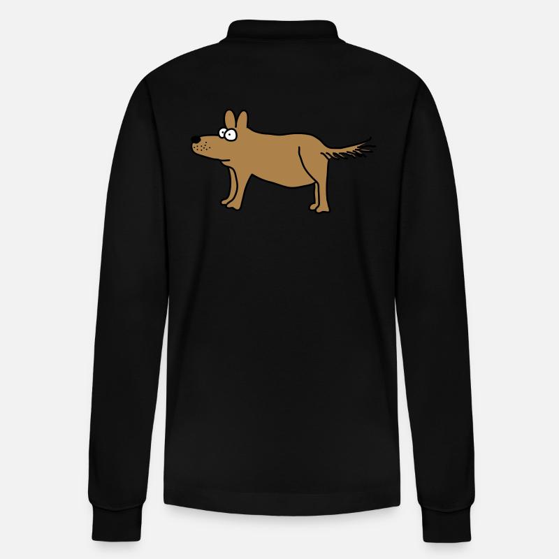 Hund - Stanley/Stella Unisex Bio-Langarm-Poloshirt Prepster - Schwarz