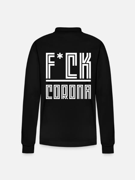 Fuck Corona - Stanley/Stella Organic Unisex Long-Sleeved Polo Shirt Prepster - black
