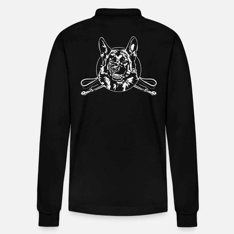 DEUTSCHER SCHÄFERHUND bad Leine - Stanley/Stella Unisex Bio-Langarm-Poloshirt Prepster - Schwarz