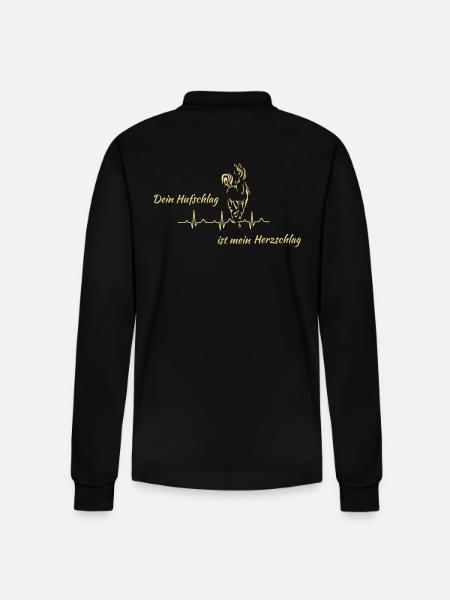 Dein Hufschlag - Stanley/Stella Unisex Bio-Langarm-Poloshirt Prepster - Schwarz