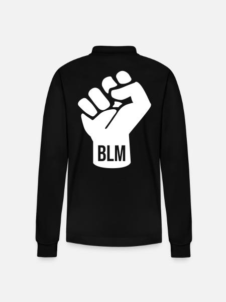 Black Lives Matter Fist - Stanley/Stella Organic Unisex Long-Sleeved Polo Shirt Prepster - black