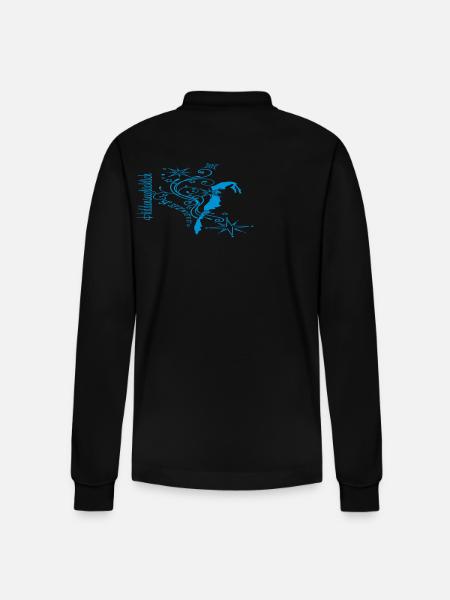 Hiddenseeglücklich logo - Stanley/Stella Unisex Bio-Langarm-Poloshirt Prepster - Schwarz