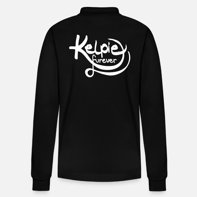 Kelpie furever - Stanley/Stella Unisex Bio-Langarm-Poloshirt Prepster - Schwarz