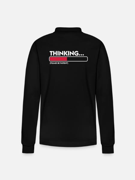 I m thinking .... Patience please! - Stanley/Stella Organic Unisex Long-Sleeved Polo Shirt Prepster - black