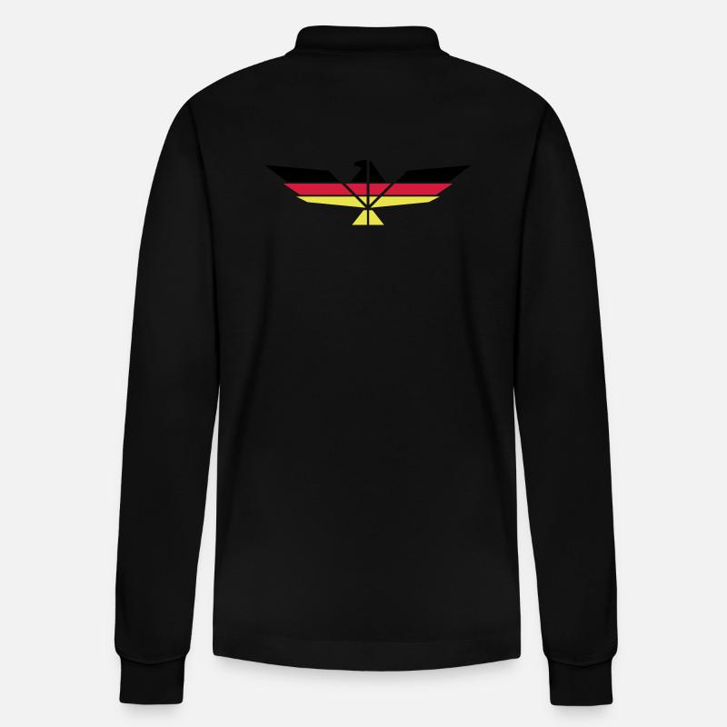 German Eagle - Stanley/Stella Unisex Bio-Langarm-Poloshirt Prepster - Schwarz