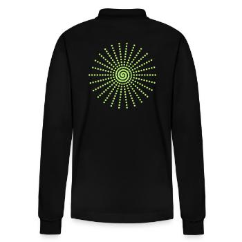 Dot-Spiral - Stanley/Stella Unisex Bio-Langarm-Poloshirt Prepster - Schwarz - Hinten - Anna (173cm)