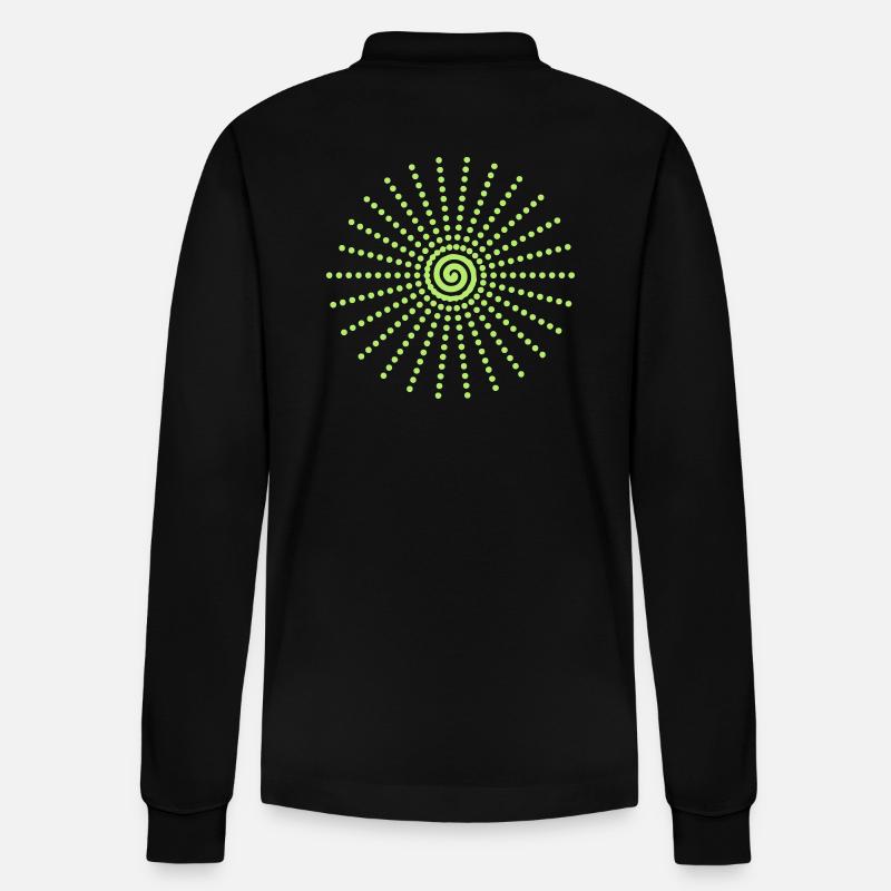 Dot-Spiral - Stanley/Stella Unisex Bio-Langarm-Poloshirt Prepster - Schwarz