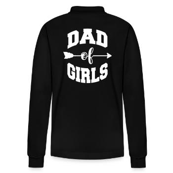 meilleur papa filles père fille papa de filles - Polo à manches longues bio PREPSTER Stanley/Stella Unisexe - noir - Dos - Anna (173cm)