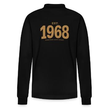 EST. 1968 Nineteen Sixty Eight - Stanley/Stella Unisex Bio-Langarm-Poloshirt Prepster - Schwarz - Hinten - Anna (173cm)