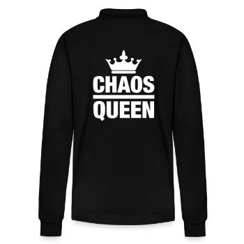 Chaos Queen Chaotin chaotisch Krone Königin Chaot - Stanley/Stella Unisex Bio-Langarm-Poloshirt Prepster - Schwarz - Hinten - Anna (173cm)