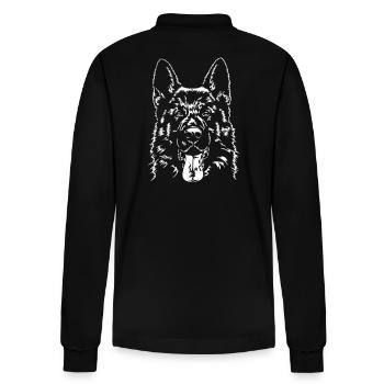DEUTSCHER SCHÄFERHUND - GERMAN SHEPHERD Wilsigns - Stanley/Stella Unisex Bio-Langarm-Poloshirt Prepster - Schwarz - Hinten - Anna (173cm)