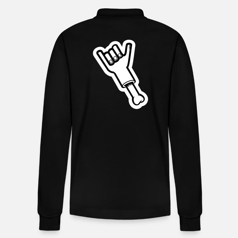 Bone - Stanley/Stella Unisex Bio-Langarm-Poloshirt Prepster - Schwarz