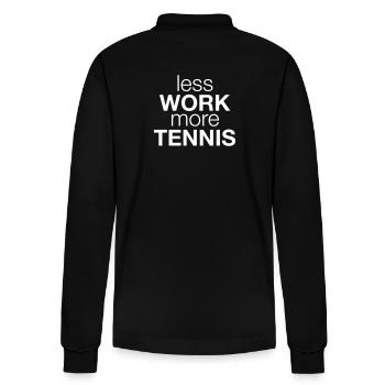 tennis - Stanley/Stella Organic Unisex Long-Sleeved Polo Shirt Prepster - black - Back - Anna (173cm)