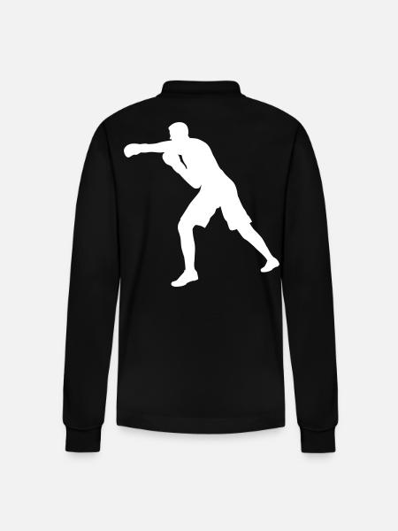 Boxer Schlag in weiß - Stanley/Stella Unisex Bio-Langarm-Poloshirt Prepster - Schwarz