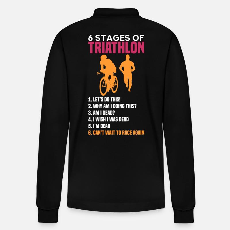 Triathlon - Stanley/Stella Unisex Bio-Langarm-Poloshirt Prepster - Schwarz