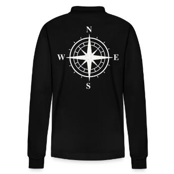compass - Stanley/Stella Organic Unisex Long-Sleeved Polo Shirt Prepster - black - Back - Anna (173cm)