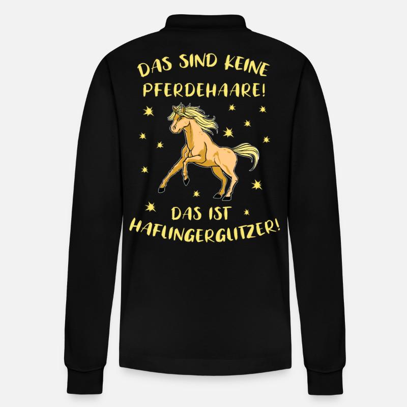 Haflingermotiv Pferde Haflinger Geschenkidee - Stanley/Stella Unisex Bio-Langarm-Poloshirt Prepster - Schwarz