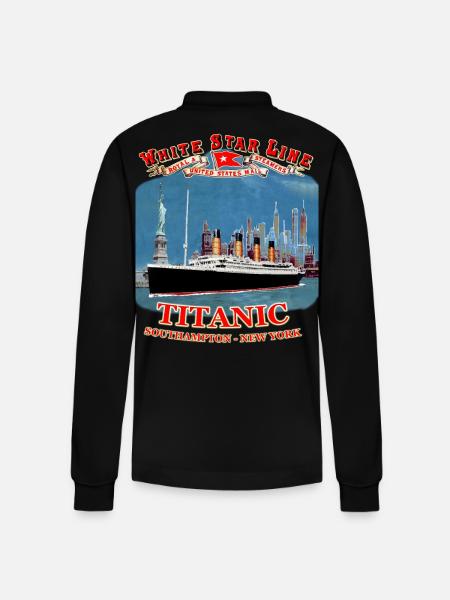 TITANIC skapelse Louis RUNEMBERG © Adagp - Ekologisk långärmad pikétröja Prepster unisex från Stanley/Stella - svart