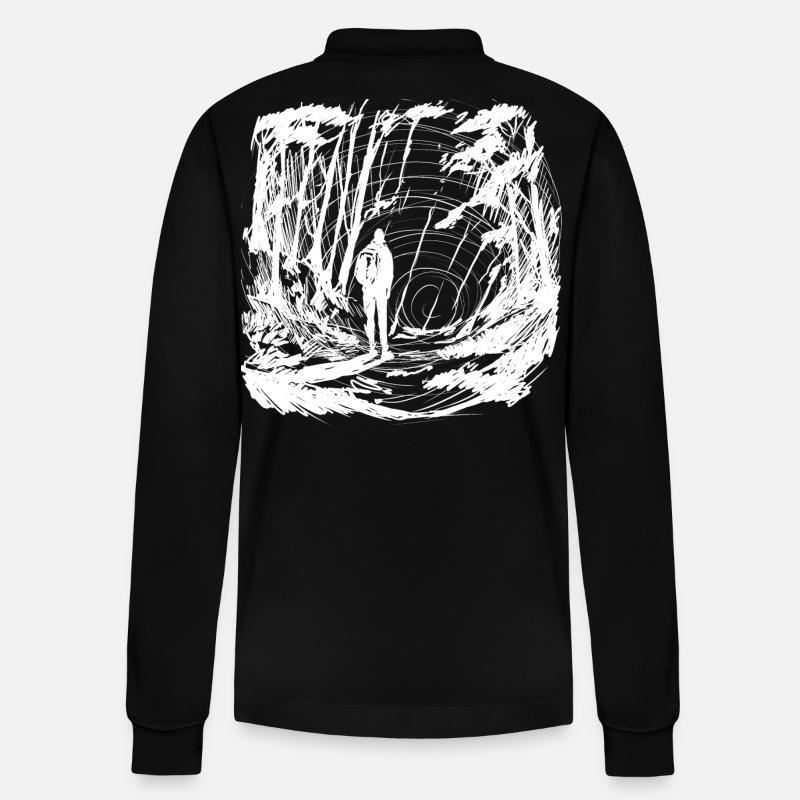 Let's go somewhere invert - Stanley/Stella Unisex Bio-Langarm-Poloshirt Prepster - Schwarz