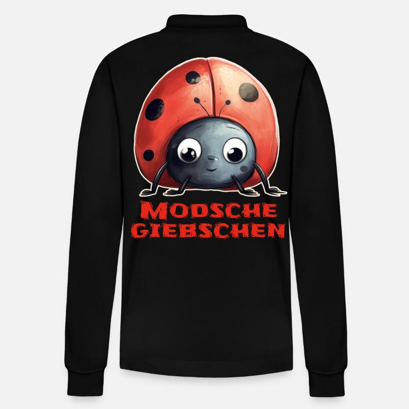 Modschegiebchen Marienkäfer - Stanley/Stella Unisex Bio-Langarm-Poloshirt Prepster - Schwarz