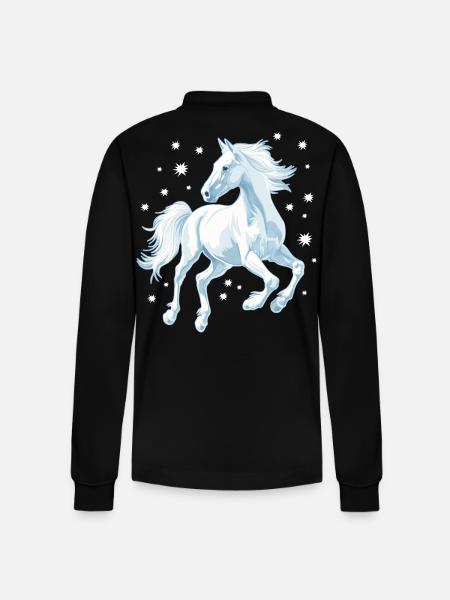 Cheval avec des étoiles - Polo à manches longues bio PREPSTER Stanley/Stella Unisexe - noir