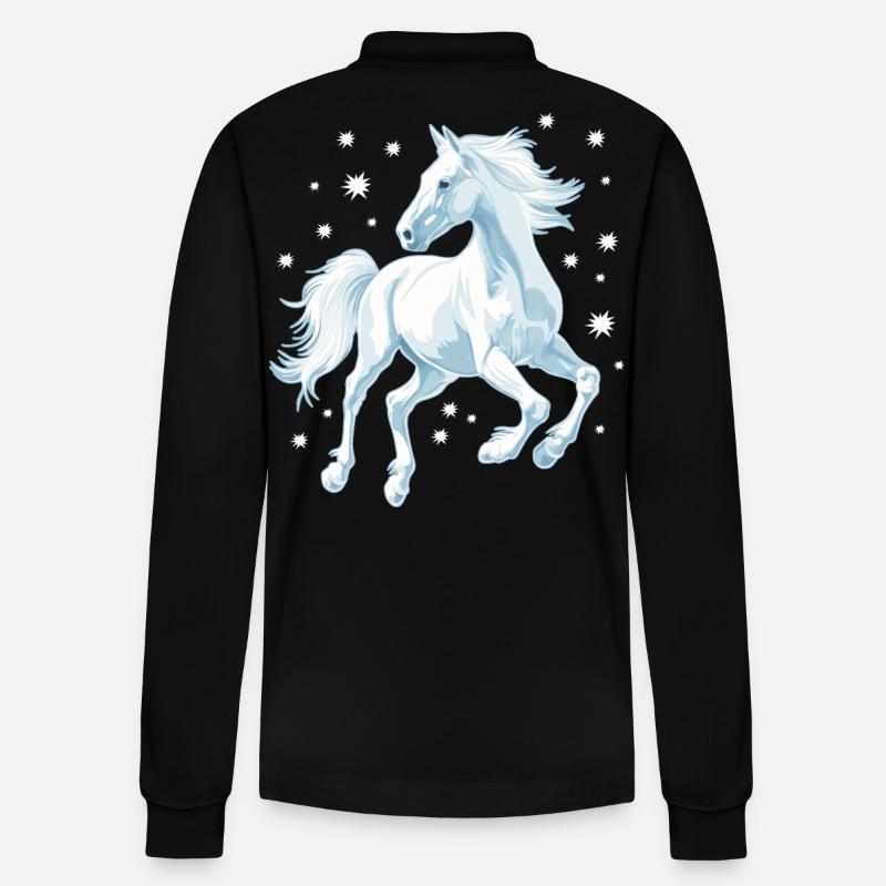 Cheval avec des étoiles - Polo à manches longues bio PREPSTER Stanley/Stella Unisexe - noir