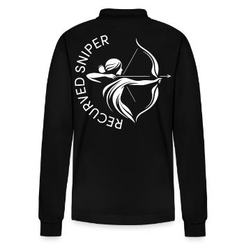 Archer Recurved Sniper Archery BSV - Stanley/Stella Organic Unisex Long-Sleeved Polo Shirt Prepster - black - Back - Anna (173cm)