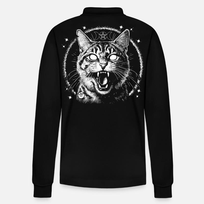 Bewitched Tabby - Stanley/Stella Unisex Bio-Langarm-Poloshirt Prepster - Schwarz