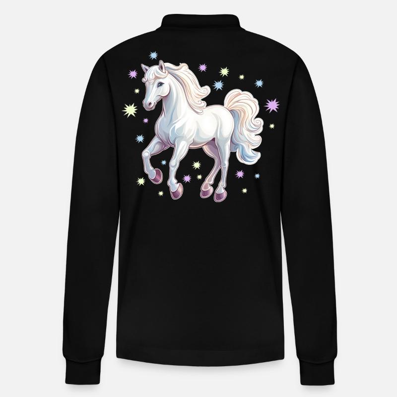 Cheval avec des étoiles - Polo à manches longues bio PREPSTER Stanley/Stella Unisexe - noir