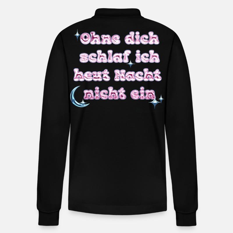 Sans toi - Conception de texte Y2K - Polo à manches longues bio PREPSTER Stanley/Stella Unisexe - noir